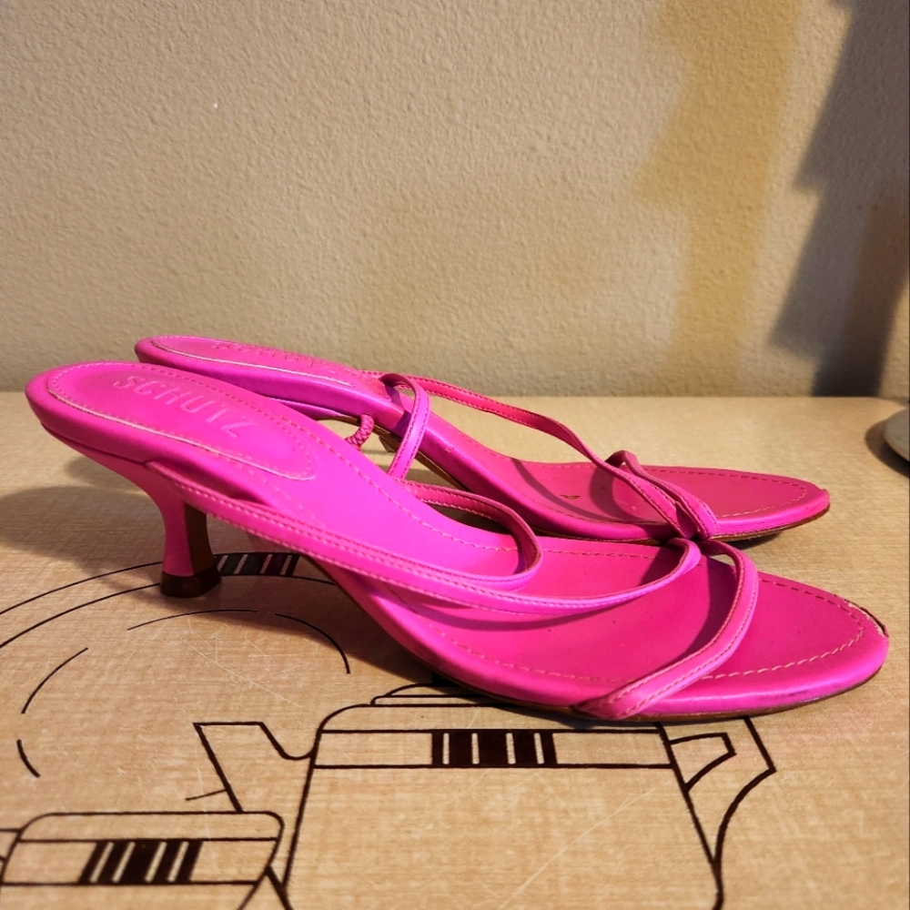 Pink Strappy Schutz Sandals